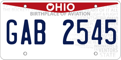 OH license plate GAB2545