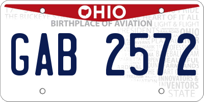 OH license plate GAB2572