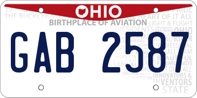 OH license plate GAB2587
