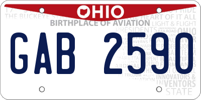 OH license plate GAB2590