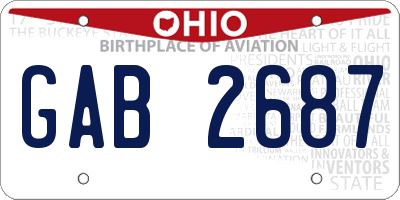 OH license plate GAB2687