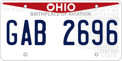 OH license plate GAB2696