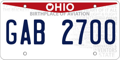 OH license plate GAB2700