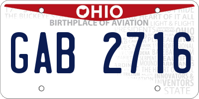 OH license plate GAB2716
