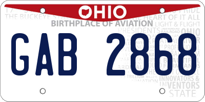OH license plate GAB2868