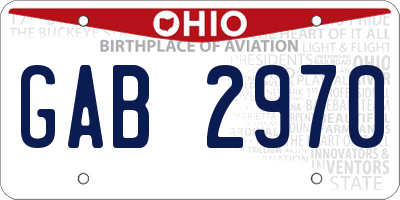 OH license plate GAB2970
