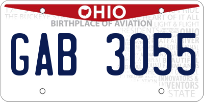 OH license plate GAB3055