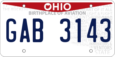 OH license plate GAB3143