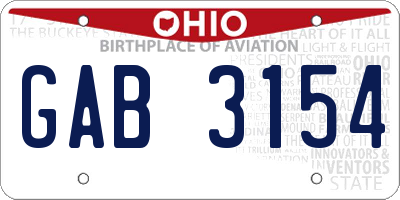 OH license plate GAB3154