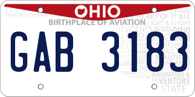 OH license plate GAB3183