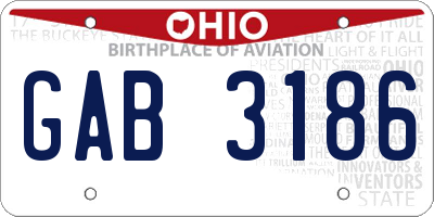 OH license plate GAB3186
