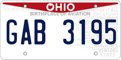 OH license plate GAB3195