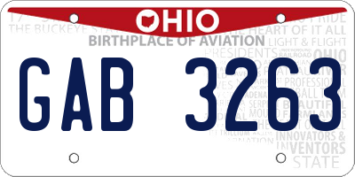 OH license plate GAB3263