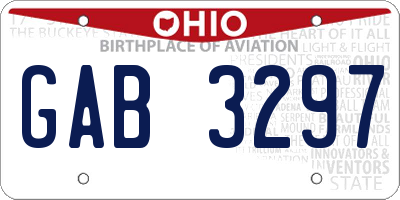 OH license plate GAB3297