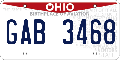 OH license plate GAB3468
