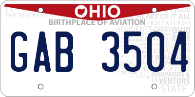 OH license plate GAB3504
