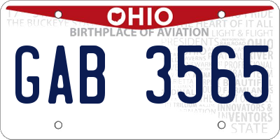 OH license plate GAB3565