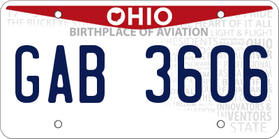 OH license plate GAB3606