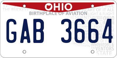 OH license plate GAB3664