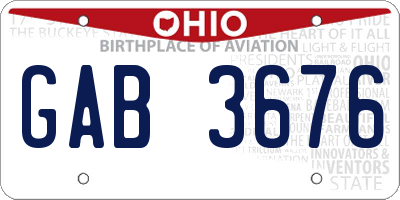 OH license plate GAB3676