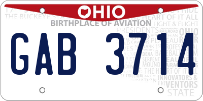 OH license plate GAB3714