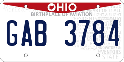 OH license plate GAB3784