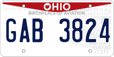 OH license plate GAB3824