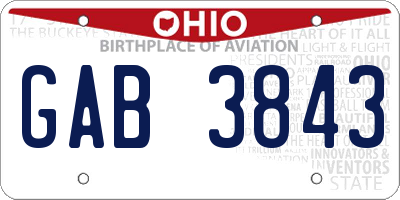 OH license plate GAB3843