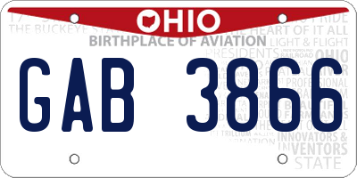 OH license plate GAB3866