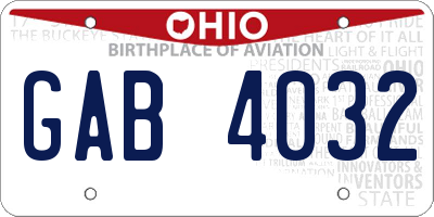 OH license plate GAB4032