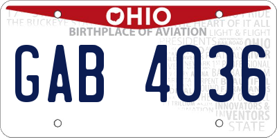 OH license plate GAB4036