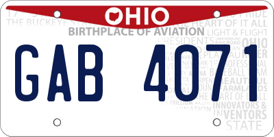 OH license plate GAB4071
