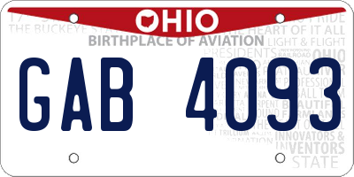 OH license plate GAB4093