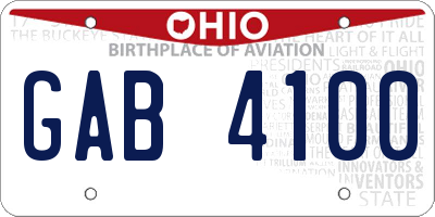 OH license plate GAB4100