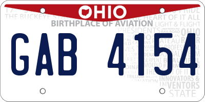 OH license plate GAB4154