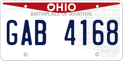OH license plate GAB4168
