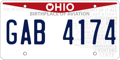 OH license plate GAB4174