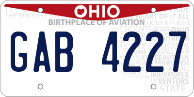OH license plate GAB4227