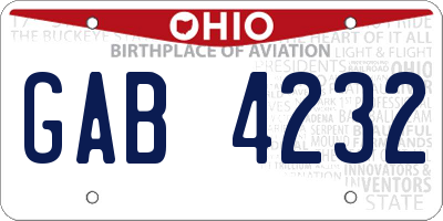 OH license plate GAB4232