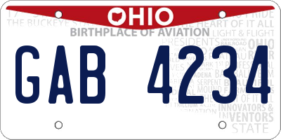 OH license plate GAB4234