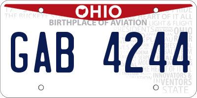 OH license plate GAB4244