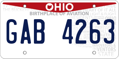 OH license plate GAB4263