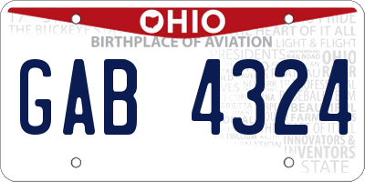 OH license plate GAB4324