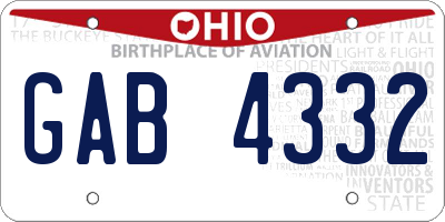 OH license plate GAB4332