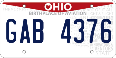 OH license plate GAB4376