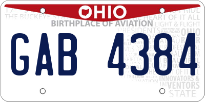 OH license plate GAB4384
