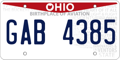 OH license plate GAB4385