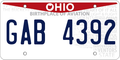 OH license plate GAB4392