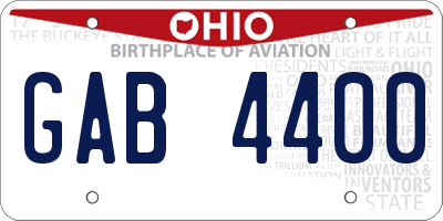 OH license plate GAB4400