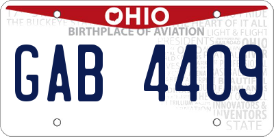 OH license plate GAB4409